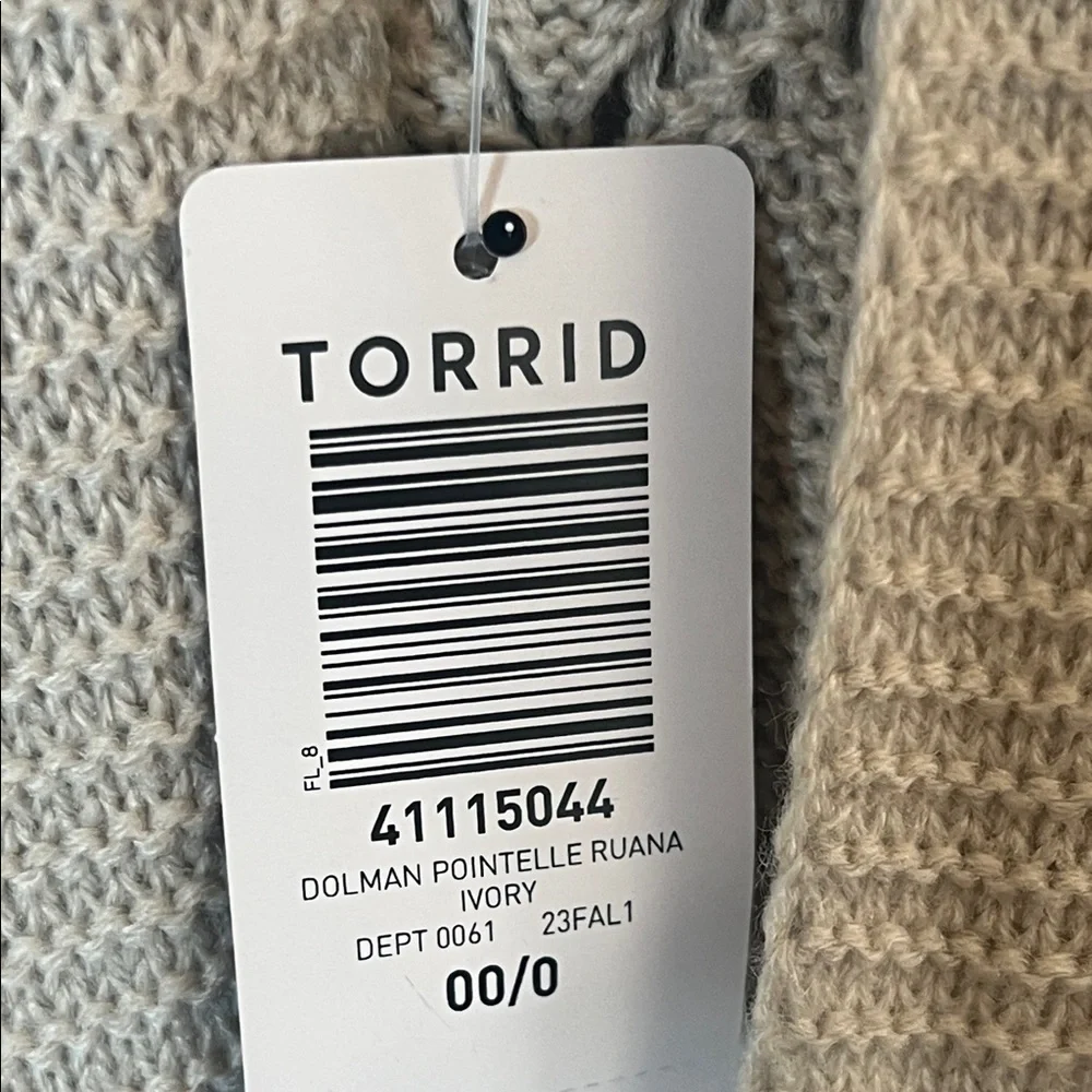 Torrid Dolman Sleeve Pointelle Knit Ruana Shrug